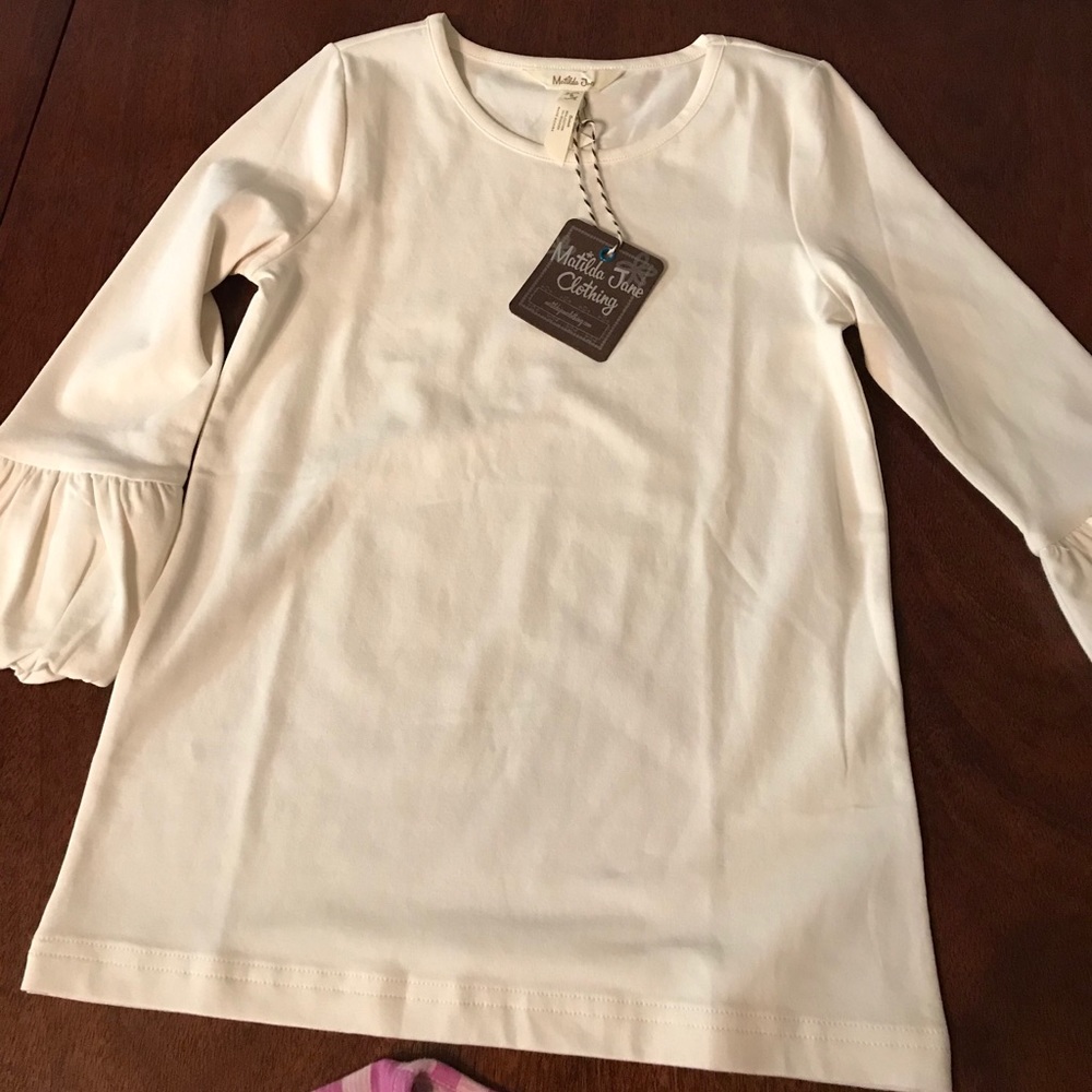Cream Matilda Jane puffer sleeve tee NWT